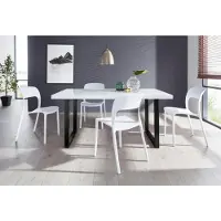 Paroli Esstisch "Manger", schwarz (schwarz, weiß), B:140cm H:75cm T:90cm, Tische, Esstisch, Breite 180 cm, mit U-Gestell aus Metall in schwarz