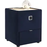 Jockenhöfer Nachtkonsole JOCKENHÖFER GRUPPE "Lancy", blau (dunkelblau 372, 02), B:42,5cm H:53cm T:45cm, Glas, Holzwerkstoff, Sideboards, Nachtkonsole, mit LED-Beleuchtung