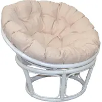 Home affaire Rattanstuhl "Papasansessel", weiß, 80cm, Kissenbezug 100% Polyester;Kissen mit Vliesfüllung, Stühle, Rattanstuhl, aus geflochtenem Rattan, in verschiedenen Größen (80-110 cm)