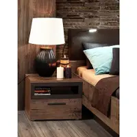 Forte Nachtkonsole "Jacky", braun (schlammeichefarben, schwarzeichefarben), B:52cm H:41cm T:41cm, Sideboards, Nachtkonsole, mit 1 offenem Fach und 1 Schubkasten