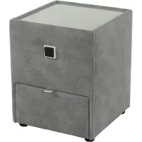 Jockenhöfer Nachtkonsole JOCKENHÖFER GRUPPE "Lancy", grau (grau 411, 19), B:42,5cm H:53cm T:45cm, Glas, Holzwerkstoff, Sideboards, Nachtkonsole, mit LED-Beleuchtung
