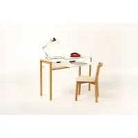 Woodman Schreibtisch "Farringdon", braun (weiß, eiche), B:122cm H:84cm T:43cm, Tische, Schreibtisch, skandinavisches Design, Home Office, praktisch ausziehbar, FSC