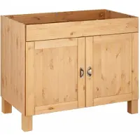 Home affaire Spülenschrank "Oslo", beige (natur gebeizt, gewachst), B:100cm H:83cm T:57cm, Massivholz, Schränke, Spülenschrank, 100 cm breit, inklusive Einbauspüle aus Edelstahl, aus Kiefer