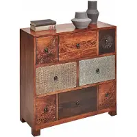 Otto Home Kommode "Mahar", bunt (braun, bunt), B:85cm H:85cm T:35cm, Sideboards, Kommode, Breite 85 cm