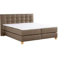 Home affaire Boxspringbett "Moulay", braun (mittelbraun), B:194cm L:231cm, Komplettbetten, Boxspringbett, inkl. Topper, in Überlänge 220 cm, 3 Härtegrade, auch in H4