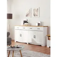 Otto Home Sideboard "Trinidad", gelb (weiß, honigfarben), B:194cm H:89cm T:37cm, Sideboards, Sideboard, Kommode, Breite 194 cm