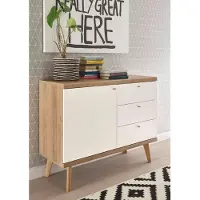 Home affaire Sideboard "Merle", weiß (eiche riviera nb, weiß matt), B:107cm H:87cm T:40cm, Sideboards, Sideboard, Scandi Design, Breite 107 cm