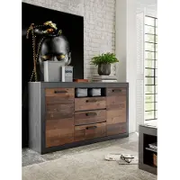 Home affaire Sideboard "BROOKLYN", grau (matera, old mix dekor, absetzung matera), B:153cm H:88cm T:43cm, Holzwerkstoff, Sideboards, Sideboard, Breite ca. 153 cm