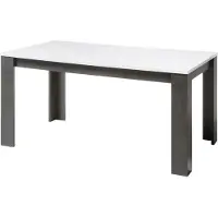 Home affaire Esstisch "Etero", weiß (tischgestell: schwarz concret, platte: weiß mdf hg), B:158cm, Tische, Esstisch, Breite 158-200 cm ausziehbar