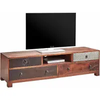 Otto Home Lowboard "Mahar", bunt (braun, bunt), B:150cm H:40cm T:40cm, Sideboards, Lowboard, Kommode mit Metallfronten, Breite 150 cm