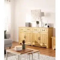 Otto Home Sideboard "Trinidad", beige (natur, geölt), B:194cm H:89cm T:37cm, Sideboards, Sideboard, Kommode, Breite 194 cm