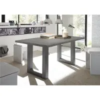 Mäusbacher Esstisch MÄUSBACHER "Mister", grau (tischplatte: graphitfarben), B:160cm H:77cm T:90cm, Tische, Esstisch, mit Auszug (160-210 cm), Gestell in U-Form