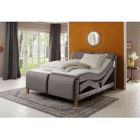 Home affaire Boxspringbett "Messina2", grau (elephant), B:166cm L:240cm, Holzwerkstoff, Kunstleder, Massivholz, Komplettbetten, Boxspringbett, Liegekomfort elektrisch Verstellbar