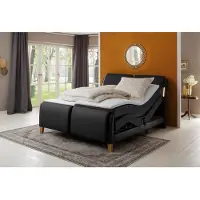 Home affaire 1100000002199 "Messina2", schwarz, B:186cm L:240cm, Holzwerkstoff, Kunstleder, Massivholz, Komplettbetten, 1100000002199, Liegekomfort elektrisch Verstellbar