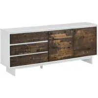 Home affaire Sideboard "Morgan", braun (weiß, braun), B:165cm H:68cm T:35cm, Sideboards, Sideboard, Kommode aus massivem Kiefernholz, mit Griffmulden, Breite 165 cm