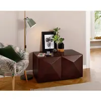 Home affaire Couchtisch "Diamond", orange (mango), B:90cm H:48cm T:56cm, Tische, Couchtisch, aus massivem Mangoholz mit 3D-Optik auf den Außenseiten, Breite 90 cm