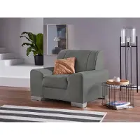 Domo Sessel "Anzio", grau (steel, grau), B:114cm H:85cm T:93cm, Sessel, Sessel, wahlweise mit Federkern