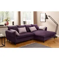 Home affaire Ecksofa "Tirano, moderne Optik, komfortabel, Breite 274cm,L-Form", lila, B:274cm H:88cm T:170cm, Sofas, Ecksofa, wahlweise mit Bettfunktion und Bettkasten