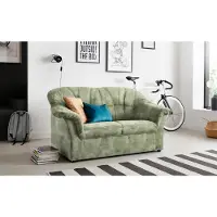 Domo 2-Sitzer "Pegnitz für kleine Räume, Breite 155cm, bequem", grün, B:155cm H:82cm T:82cm, 100% Polyester, Sofas, 2-Sitzer, zeitlos, elegante Armlehnen, komfortabel