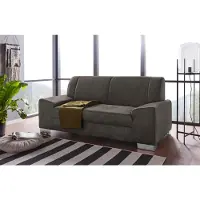 Domo 2-Sitzer "Anzio in kubischer Formensprache, flache Armlehnen, Breite 184cm", grau (anthrazit), B:184cm H:85cm T:93cm, Sofas, 2-Sitzer, wahlweise mit Federkern