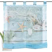 Home wohnideen Raffrollo "MARITIM" Gr. 1, blau, B:60cm H:140cm, Voile, Obermaterial: 100% Polyester, Raffrollos, Raffrollo
