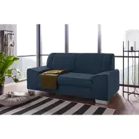 Domo 2-Sitzer "Anzio in kubischer Formensprache, flache Armlehnen, Breite 184cm", blau (dunkelblau), B:184cm H:85cm T:93cm, Sofas, 2-Sitzer, wahlweise mit Federkern
