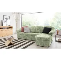 Domo Ecksofa "Pegnitz, elegante Rückensteppung, kompakte Stellmaße 238/141cm, L-Form", grün, B:238cm H:82cm T:141cm, 100% Polyester, Sofas, Ecksofa, wahlweise mit Bettfunktion