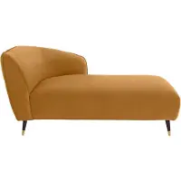 Home affaire Recamiere "Oradea", gold, B:160cm H:78cm T:91cm, Samtoptik (100% Polyester), Sofas, Recamiere, mit eleganter Steppung auf Rückseite der Rückenlehne