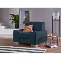 Domo Sessel "Anzio", blau (dunkelblau), B:114cm H:85cm T:93cm, Sessel, Sessel, wahlweise mit Federkern