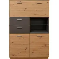Mäusbacher Highboard MÄUSBACHER "Frame", beige (asteichefarben, lava matt), B:99cm H:151cm T:41cm, Sideboards, Highboard, Breite 99 cm