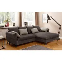 Home affaire Ecksofa "Tirano, moderne Optik, komfortabel, Breite 274cm,L-Form", braun, B:274cm H:88cm T:170cm, Sofas, Ecksofa, wahlweise mit Bettfunktion und Bettkasten