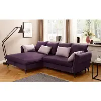 Home affaire Ecksofa "Tirano, moderne Optik, komfortabel, Breite 274cm,L-Form", lila, B:274cm H:88cm T:170cm, Sofas, Ecksofa, wahlweise mit Bettfunktion und Bettkasten