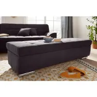 Domo Hocker "Aversa", braun (espresso), B:161cm H:41cm T:60cm, Struktur weich (100% Polyester);Luxus-Microfaser (100% Polyester);Struktur (100% Polyester), Hocker, Hocker