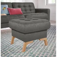 Exxpo - Sofa Fashion Hocker "Fiord kompakt und bequem, tolle Verarbeitungsdetails", grau (anthrazit), B:56cm H:45cm T:56cm, Webvelours (100% Polyester);Vintage (100% Polyester), Hocker, Hocker