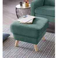 Exxpo - Sofa Fashion Hocker "Nappa mit praktischem Staufach unter der Sitzfläche", blau (aqua), B:56cm H:45cm T:56cm, Samtvelours (100% Polyester);Webvelours (100% Polyester), Hocker, Hocker