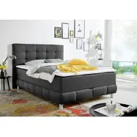 Inosign Boxbett "Vaasa", grau (anthrazit), B:154cm L:210cm, Komplettbetten, Boxbett, inkl. Bettkasten & Topper, XXL-Ausführung, Überlänge 220 cm