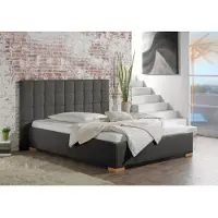 Maintal Polsterbett "Cueno", grau (anthrazit), B:144cm L:210cm, Strukturstoff (100% Polyester), Betten, Polsterbett, mit und ohne Matratze in 2 Ausführungen, Steppung mit Knopfheftung
