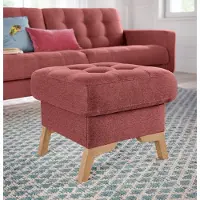 Exxpo - Sofa Fashion Hocker "Fiord kompakt und bequem, tolle Verarbeitungsdetails", orange (koralle), B:56cm H:45cm T:56cm, Webvelours (100% Polyester);Vintage (100% Polyester), Hocker, Hocker