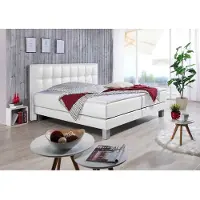 Inosign Boxspringbett "Tavira", weiß, B:167cm L:208cm, Komplettbetten, Boxspringbett, in 4 Breiten, 4 Farben und 3 Matratzenarten, incl. Topper