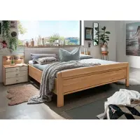 Wiemann Holzbett "Kiruna", braun (eiche teilmassiv, champagner), B:209cm L:217cm, Betten, Holzbett, in Komforthöhe
