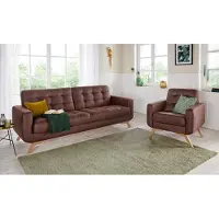 Exxpo - Sofa Fashion Hocker "Fiord kompakt und bequem, tolle Verarbeitungsdetails", braun (schoko), B:56cm H:45cm T:56cm, Webvelours (100% Polyester);Vintage (100% Polyester), Hocker, Hocker