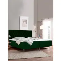 Places Of Style Boxspringbett "Exclusive", grün, B:141cm L:208cm, Samtoptik (100% Polyester), Komplettbetten, Boxspringbett, inkl. Topper, 3 Breiten, 3 Härtegrad-Ausführungen