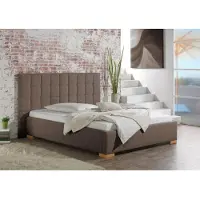 Maintal Polsterbett "Cueno", beige (dunkelbeige), B:184cm L:210cm, Strukturstoff (100% Polyester), Betten, Polsterbett, mit und ohne Matratze in 2 Ausführungen, Steppung mit Knopfheftung