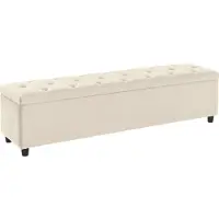 Home affaire Bettbank "Relaxy", beige (beige, grau), B:140cm H:41,5cm T:40cm, Holzwerkstoff, Massivholz, Polyester, Sitzbänke, Bettbank, gesteppt, mit Staufach