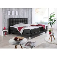 Home affaire 1100000002199 "Tavira", schwarz, B:187cm L:208cm, Komplettbetten, 1100000002199, in 4 Breiten, 4 Farben und 3 Matratzenarten, incl. Topper