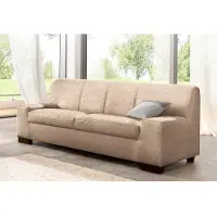Domo 3-Sitzer "Norma zeitlos, kubisch und elegant, komfortabel, flache Armlehnen", beige (natur), B:212cm H:74cm T:85cm, Sofas, 3-Sitzer