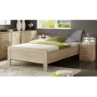 Wiemann Holzbett "Meran", braun (eiche, sägerau, havanna), B:129cm H:96cm L:217cm, Betten, Holzbett, in Komforthöhe