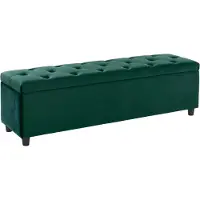 Home affaire Bettbank "Relaxy", grün, B:120cm H:41,5cm T:40cm, Holzwerkstoff, Massivholz, Polyester, Sitzbänke, Bettbank, gesteppt, mit Staufach