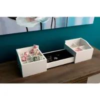 My Flair Kosmetikbox "Marlisa, weiß", schwarz, B:32cm H:15,5cm T:11,5cm, MDF, MÖBEL & ACCESSOIRES, Aufbewahrungsboxen, Kosmetikbox, ausziehbar, auch ideal als Schmuckkasten
