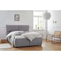 Andas Polsterbett "Jenson", grau, B:168cm L:225cm, Struktur weich (85% Polyester/15% Nylon), Betten, Polsterbett, als Bettgestell oder mit 3 Matratzenarten und Härtegraden
